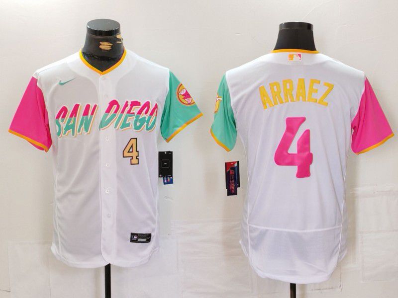 Men San Diego Padres #4 Arraez White City Edition Elite Nike 2024 MLB Jersey style 2->san diego padres->MLB Jersey